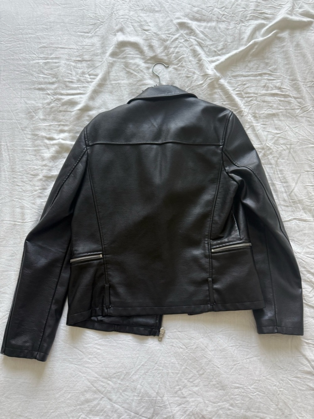 SOLD Black Faux Leather Moto Jacket - Picture 2 of 5